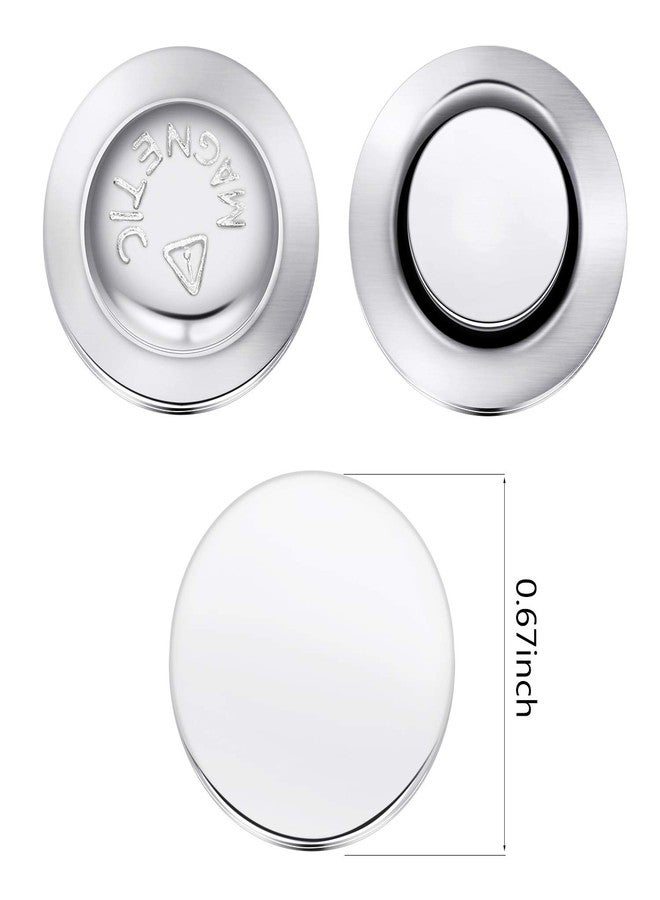 Outus 48 Pieces Magnetic Name Badge Holders Round Name Badge Magnets Adhesive Name Tag Holders ID Badge Holders Magnet Tags with Plastic Box - Image 3